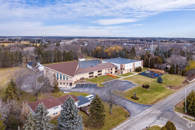 An aerial of Our Savior Lutheran School.