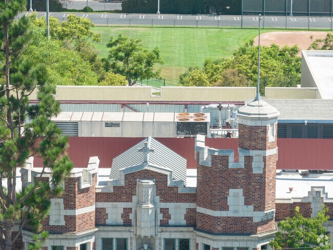 The Bishop Conaty - Our Lady Of Loretto High School has unique period architecture.