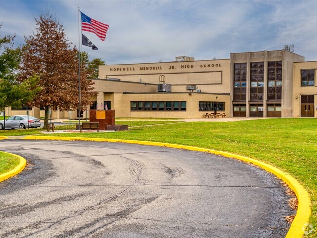 Hopewell Jr High School is for grades 5-8 and is rated B by Niche.