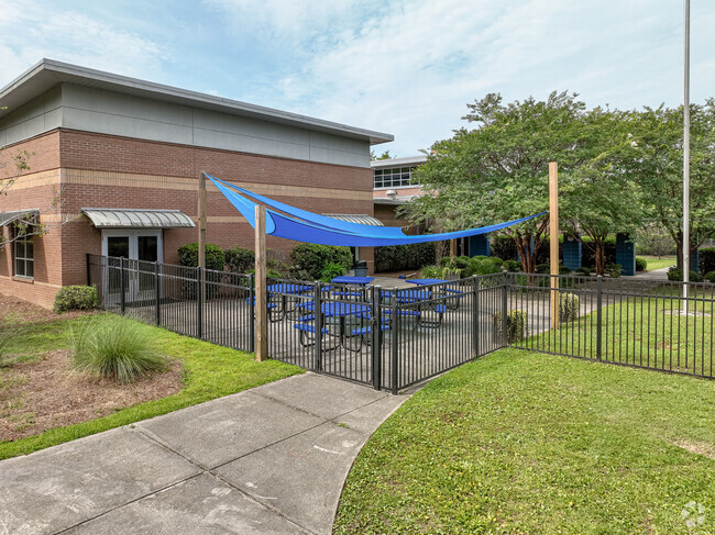 Trident Academy in Mount Pleasant, SC. provides students with a shaded picnic area.