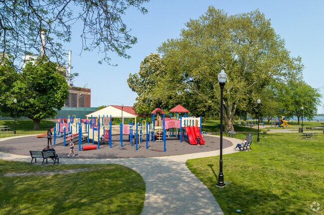 Bishop Park near the waterfront has a playground that's fun for the kids.