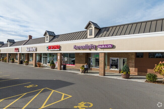 There are many of shopping plazas in Amherst that are well maintained.