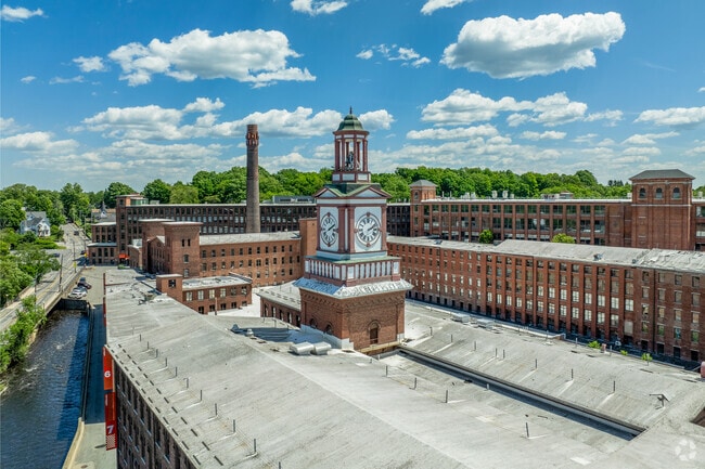 A clocktower from the former Assabet Woolen Mill still stands today in Maynard.