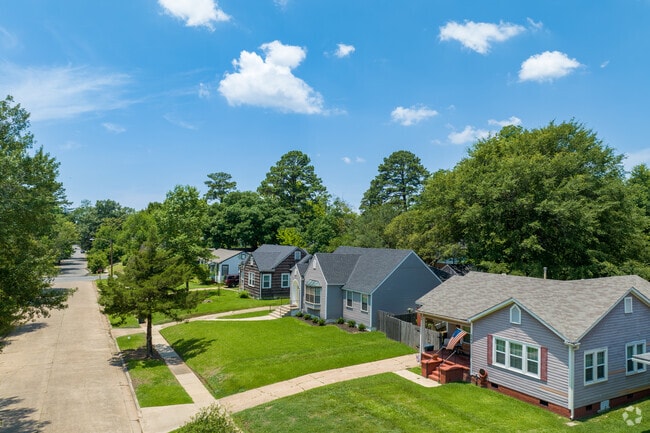 The Highland District is full of beautiful bungalow homes with large front yards.