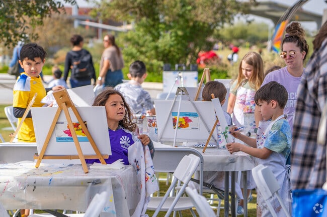 Locals at Chalk Art in the Park in Goodyear can also paint on a free canvas.