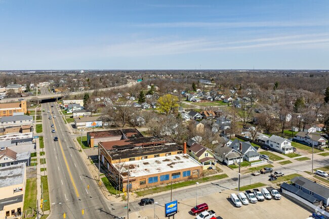Saginaw Street is lined with businesses on the east edge of Southside Business District.