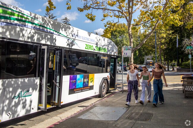 Several Bay Area Rapid Transit bus stops in the Central Piedmont neighborhood.