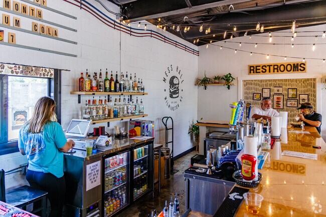 Mess Hall in Carolina Place offers unique smash burgers.