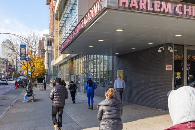 Harlem Children's Zone Promise Academy II is on a busy thoroughfare.