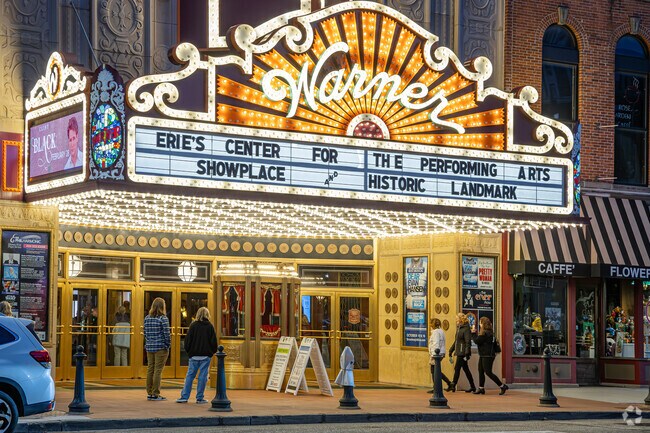 The Warner Theater is home to the Erie Philharmonic and the Lake Erie Ballet.
