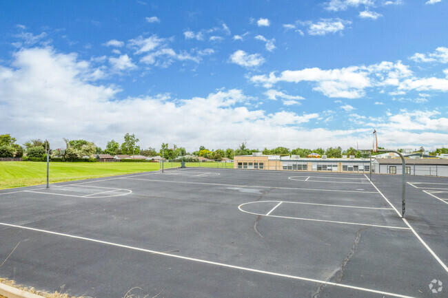 The sports courts at Metropolitan Arts Academy in Westminster, Colorado.