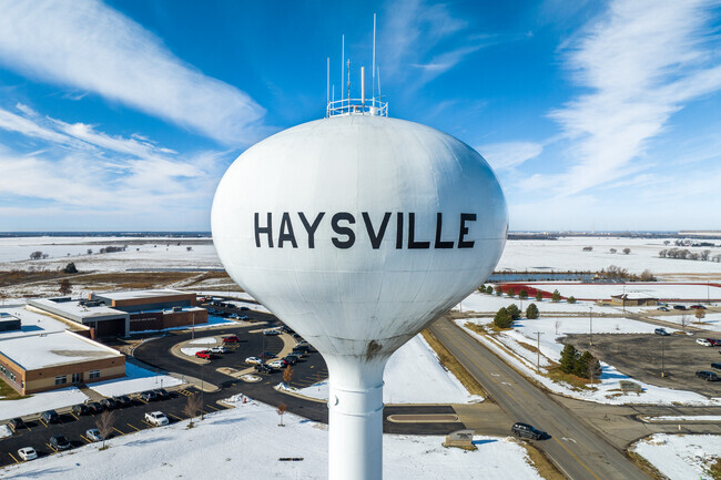 The Haysville water tower stands tall of the city.