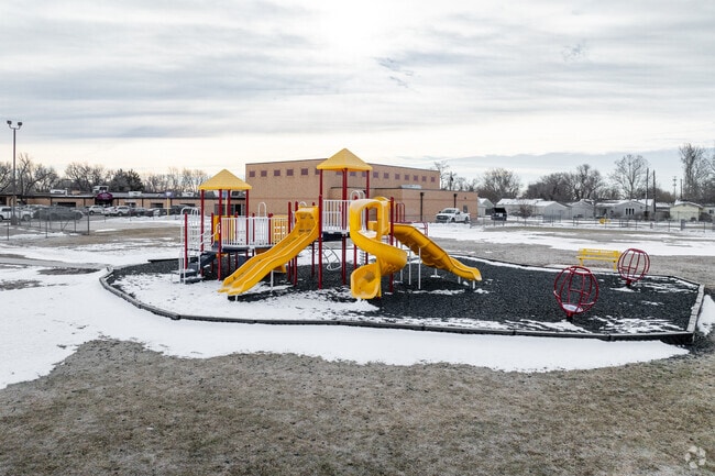 Kids can climb on the playground at Payne Elementary School.