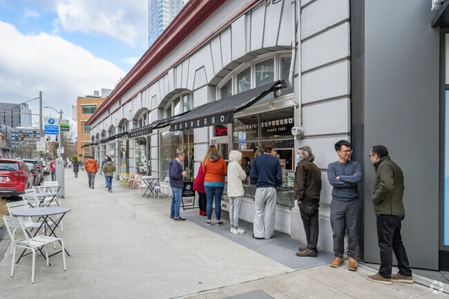 Grab a coffee from the beloved Monorail Espresso and walk Westlake ave in Denny Triangle.