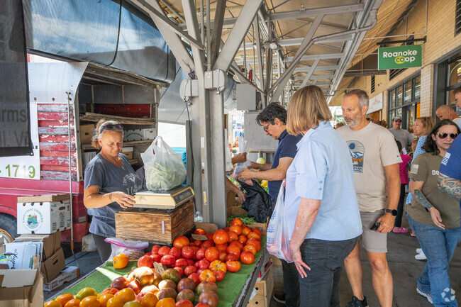 The local farmers market takes place every saturday in downtown Roanoke.
