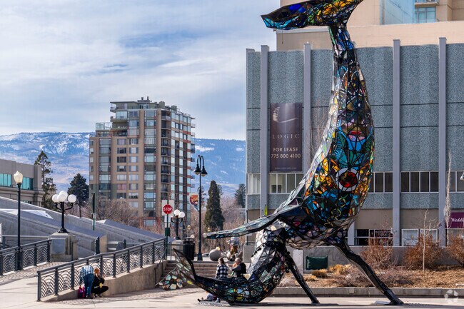 Riverwalk is home to a giant stained glass whale donated by local artists.