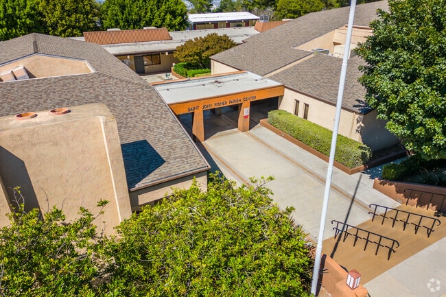 St. John Fisher Elementary School main entrance has a welcoming environment for students.