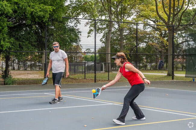 Challenge friends and neighbors to pickleball at Marjorie Post Park in East Massapequa.