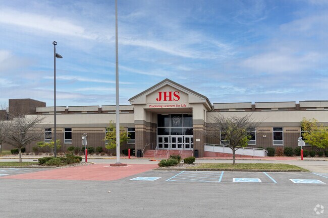 Jeffersonville High School in the Charlestown area scored a B on niche.com.