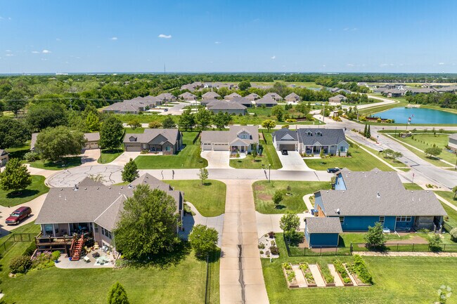 The homes in Bel Aire sit on generously sized lots.