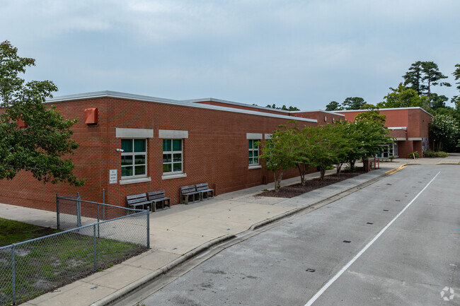 The Smyrna Elementary School building in Smyrna, NC.