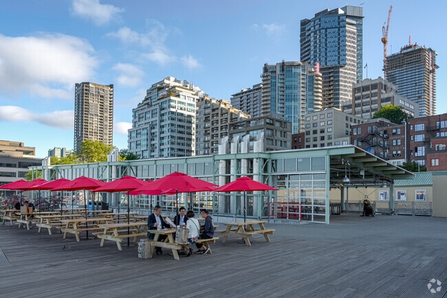 Pike Place Market’s outdoor seating draws locals and visitors in Downtown Seattle.