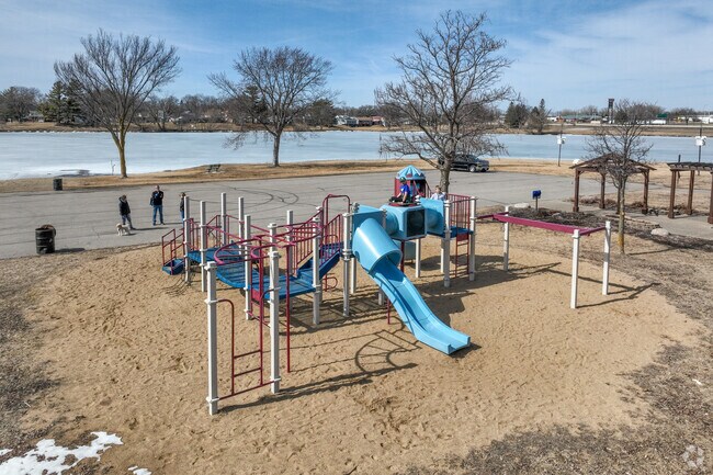 East Side Lake Park's playground is a popular stop for families out for a walk.