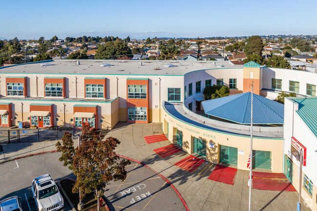 Cesar E. Chavez Elementary School has a large playground for children in Richmond.