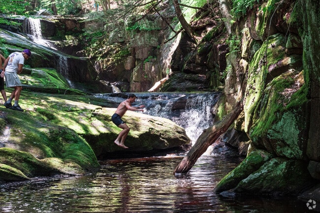 Enders State Forest features waterfalls and hiking trails in Granby.