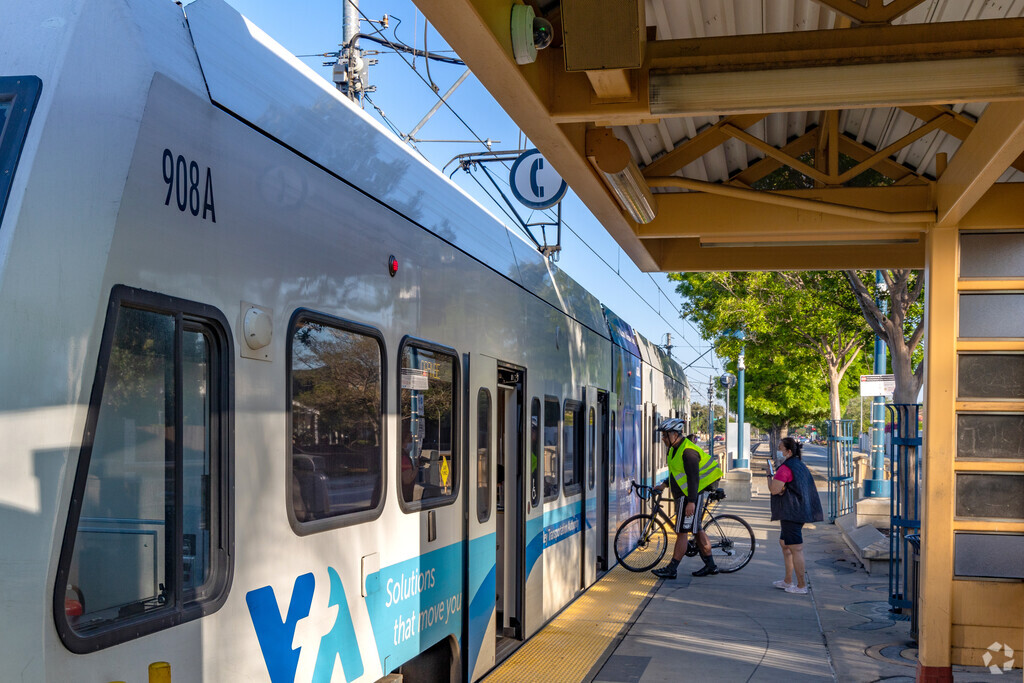 Berryessa's light rail station is an easy way to get around the Ohlone neighborhood.