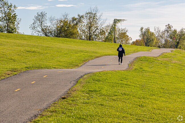 Residents enjoy walking along the Mississippi River Trail in Hahnville.