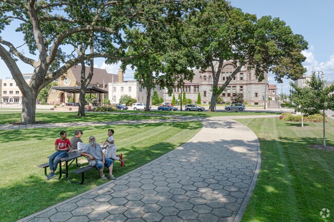 Hackley Park is a popular park in downtown Muskegon, near Marsh Field.