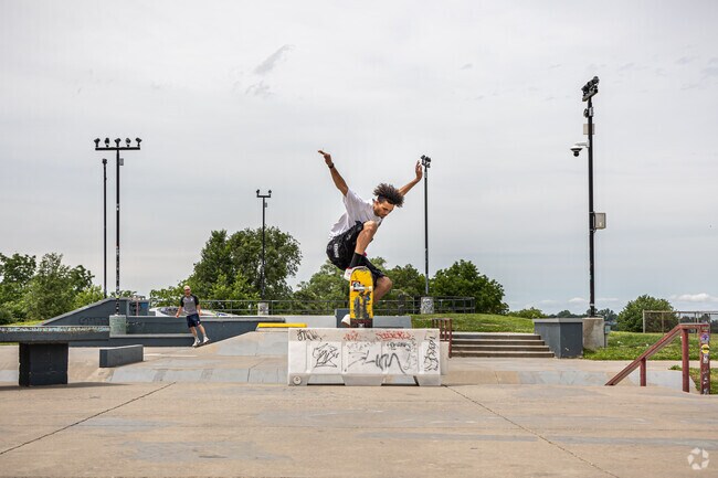 Locals enjoy the 10,000 square foot skate park.
