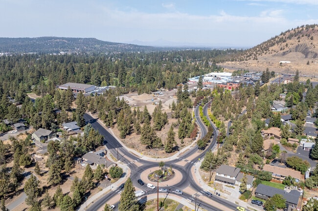 Breathtaking aerial view of Larkspur: lush greenery, winding streets, and charming homes unite!