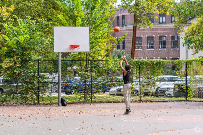 Practice your jump shot on the courts at Clark Park.