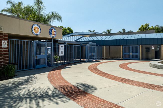 The front entrance to Washington Middle School in La Habra.