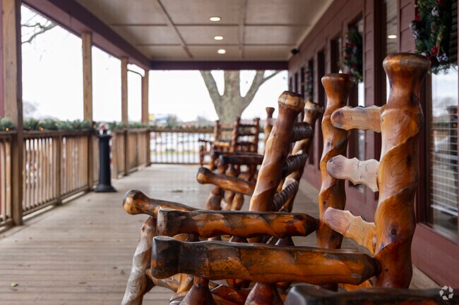 You can sit and relax on the covered porch at Mildred's Restaurant in Ardmore.