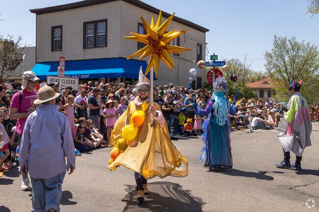 Spectacular costumes can be seen at the Minneapolis Mayday Parade.