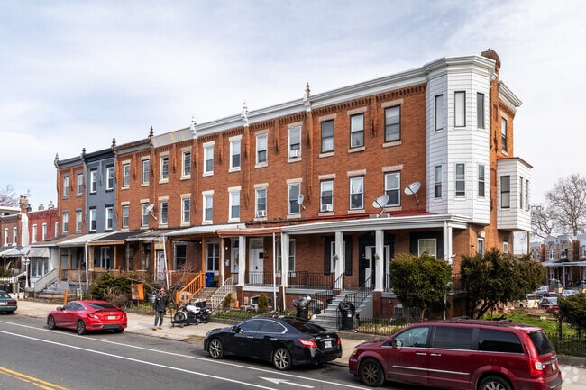 Some row homes in the Haddington neighborhood are three stories.