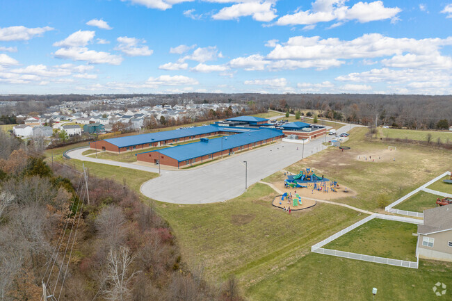 Lakeview Elementary School sits on the edge of farmland and large subdivisions.