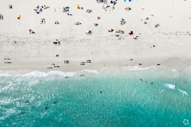 The beautiful blue waters of Lummus Park is the perfect temperature to swim in year round.