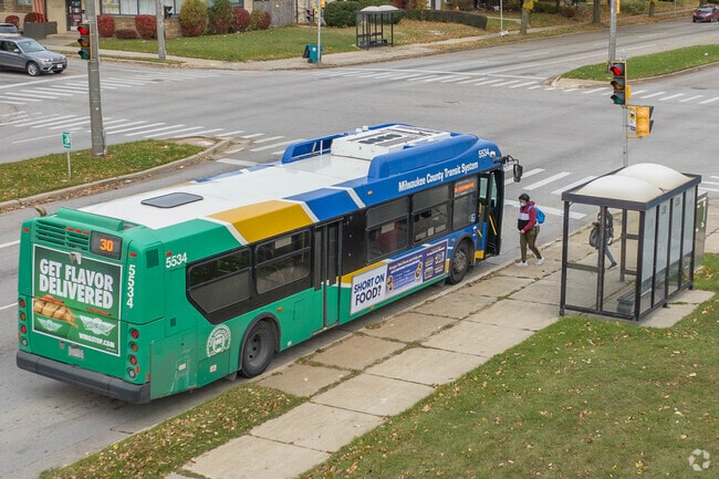 The Milwaukee County Transit System serves St. Joseph's neighborhood in Milwaukee.