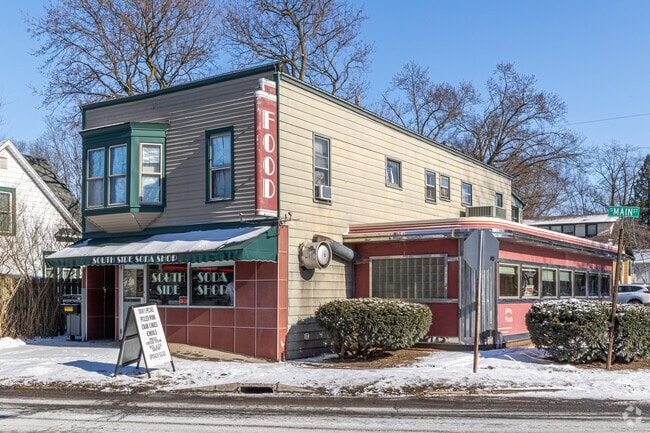 Iconic Goshen diner South Side Soda Shop is just over a mile east of Clover Trails.
