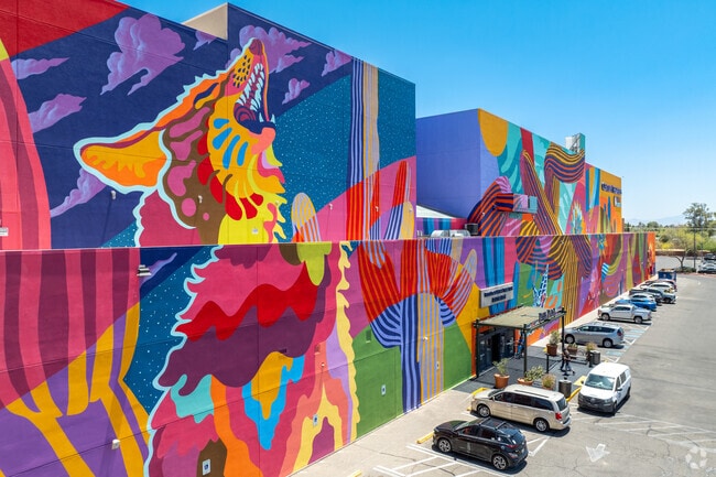 Toumey Park is near Cinemark Theater at Park Place Mall, home to Tucson's widest mural.