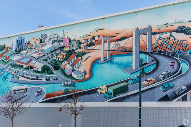 Sky View is decorated with many beautiful street murals.