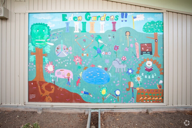Students helped to create art at the  entrance of Eden Gardens Elementary School in Hayward.
