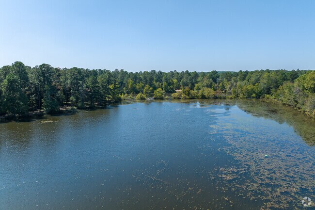Multiple lakes and ponds are hidden behind the trees in the Windsor Spring area.