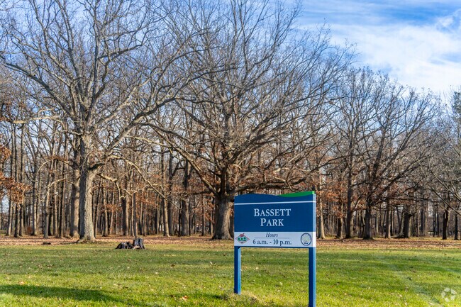 Enjoy the scenic views at forested Bassett Park in northern Flint.