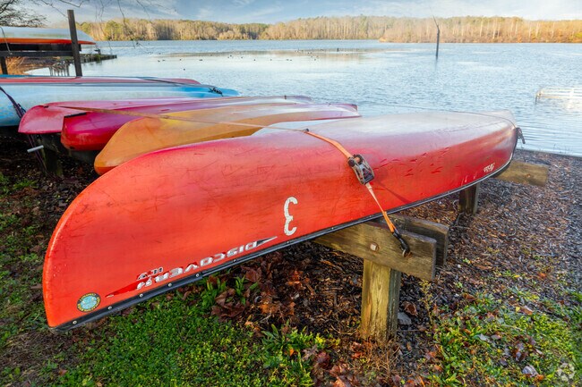Kayaks can be found at Beaverdam Park for watersport enthusiasts.