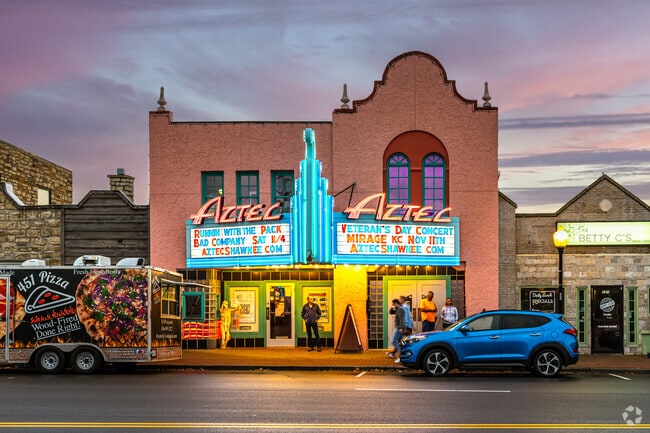 Come check out live music at the Aztec Theater in Shawnee, Kansas just minutes from Lake Quivira